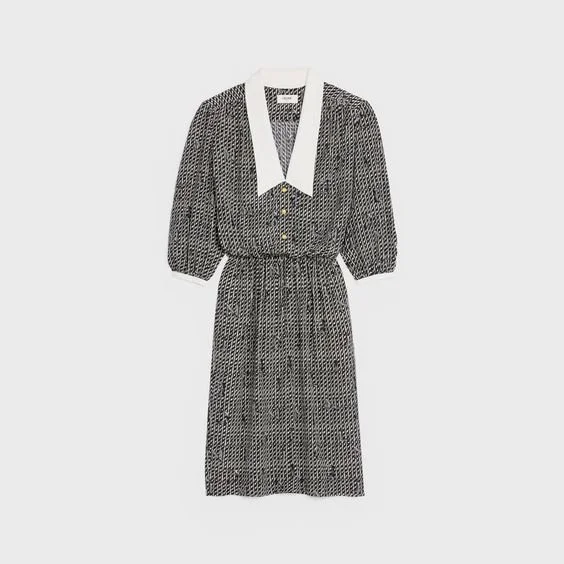 ワンピース CELINE | BABYDOLL MINI DRESS IN CREPE DE CHINE Céline Babydoll Mini Dress in Winter Garden Print Crepe de